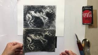 PRINTMAKING DEMOSDrypoint on Plexi  Printing without a Press [upl. by Aklim567]