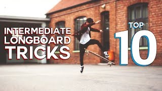 10 EASY TO LEARN LONGBOARD TRICKS intermediate [upl. by Nilyram]