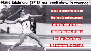 Javelin at Zevenaar Netherlands 19800618 Klaus Tafelmeier 8718 meters and 21 other attempts [upl. by Annoek]