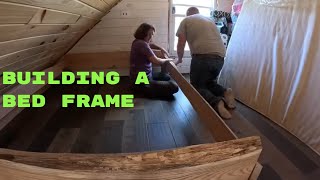 DIY Custom Bed Frame Off Grid Cabin Build with SelfMilled Oak [upl. by Sig]