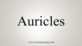 How To Say Auricles [upl. by Corydon170]