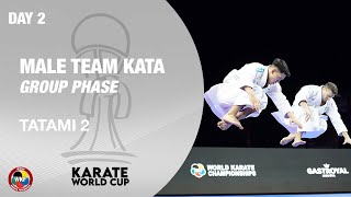 KARATE WORLD CUP Day 2  Male Team Kata  Group Phase  Tatami 2  WORLD KARATE FEDERATION [upl. by Nwahsed658]