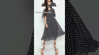 🥰20 most popular polka dot long frock design l stylish polka dot dress l shortvideo fashion video [upl. by Hodosh842]