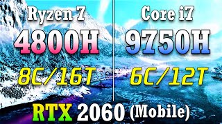 Ryzen 7 4800H vs Core i7 9750H  Laptop Gaming Benchmark Test [upl. by Lrae]