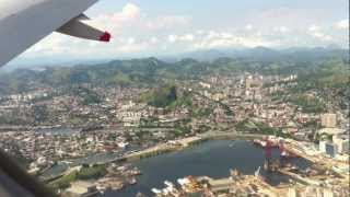 Amazing Approach and Landing at Rio de Janeiro Santos Dumont Airport cabin view [upl. by Feledy]