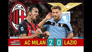 AC MILAN 2 VS LAZIO 0 PES 2021  SERIE A FULL MATCH amp GOALS  GAMEPLAY PC [upl. by Neyuq]