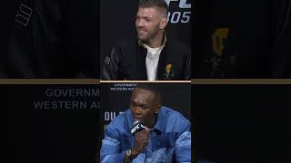 When your UFC 305 press conference question causes it to pop off… [upl. by Aihsirt]