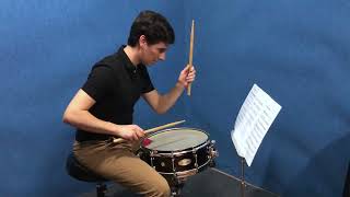 March Cadenza for snare drum Gert Mortensen Jose Antonio Moreno [upl. by Kelwunn]