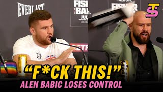 HEATED  Alen Babic RAGES at Johnny Fisher and Eddie Hearn at Press Conference [upl. by Yerffe]