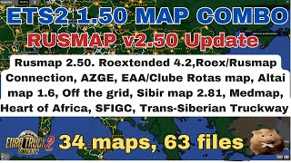 ETS2 150 MAP COMBO RUSMAP v 250 UPDATE Rusmap 250 Roex 42 TransSiberian Truckway ROS EAA [upl. by Fagin]