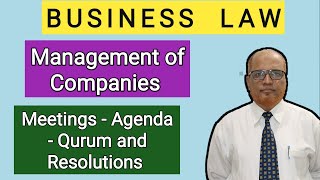 Business Law I Management of Companies I Agenda I Quorum I Resolutions I Khans Commerce Tutorial I [upl. by Ferdinande778]