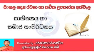 සාහිත්‍ය හා සමාජ සංවර්ධනය  රචනා  sinhala [upl. by Analed104]