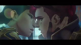 2K Caitlyn Vi Kiss scene  CAITVI KISS  Arcane S02 clips [upl. by Georg]