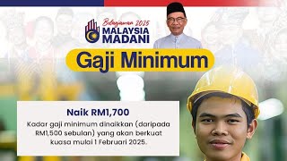 Belanjawan 2025 Gaji Minimum RM1700 [upl. by Tallula349]