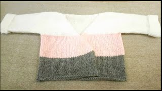 Brassiere Layette bebe de 3 mois à 6 mois au tricot facile à faire [upl. by Rotceh]