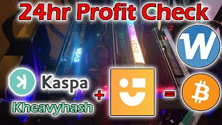 Nicehash Kheavyhash Kaspa to Bitcoin 24hr profit check [upl. by Ardnaeed]