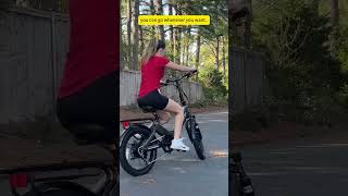 Jekriza is trying her new Veefa F1 Folding ebike ebike veefa ebikelove bicycle [upl. by Eimrej]