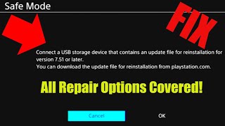 Connect a USB storage device that contains an update file for reinstallation  Cannot Start the PS4 [upl. by Joselow]