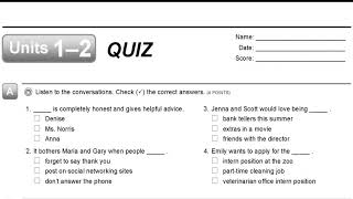 Units 1–2 QUIZ Listening Interchange 4th Ed level 3 4K [upl. by Sirtemed774]