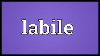 Labile Meaning [upl. by Abramson998]