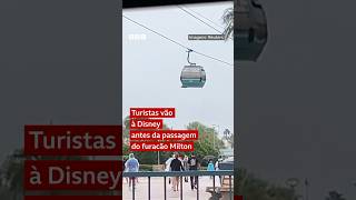 Turistas vão à Disney antes da passagem do furacão Milton bbcnewsbrasil noticias [upl. by Dulcle]