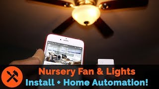 Smart Ceiling Fan Installation with Lutron Caseta Lights and Home Automation [upl. by Essej]