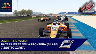 2023 F4 Spanish Championship  Race in Jerez de la Frontera 8 laps  Assetto Corsa [upl. by Llabmik711]