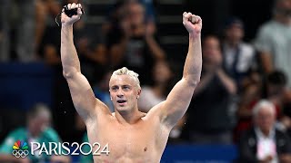 Martinenghi beats Fink Peaty in insane finish to 100m breaststroke  Paris Olympics  NBC Sports [upl. by Melentha]