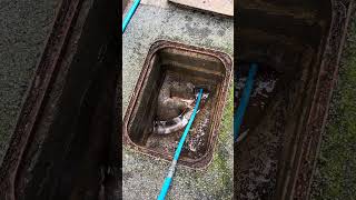 How to clean a drain jetting drainage drainagecleaning plumber drainagechannel satisfying [upl. by Orsino]