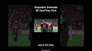 Alejandro Grimaldo 28 Yard Free Kick sorry it is tiny [upl. by Ennaylime446]