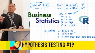 Hypothesis Testing One Sample 19  2024 Business Statistics with R Series [upl. by Sutton]