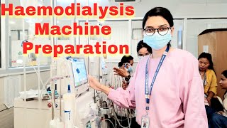 Haemodialysis machine preparationExplain in Nepali [upl. by Nillor]