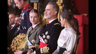 Los Reyes acompañados de la Princesa de Asturias presiden el acto solemne de la Pascua Militar [upl. by Eeluj]