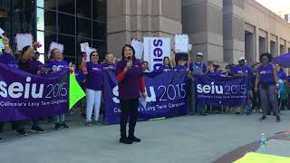 Dolores Huerta leads activists in chant [upl. by Riorsson]