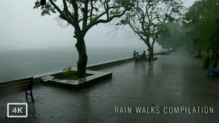 Walking in Heavy Rain  3 Hours Our Rain Walks Compilation  ASMR Rain Sounds for Sleep amp meditation [upl. by Zinck]