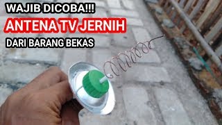 Wajib ditiru Cara membuat antena tv jernih dari barang bekas [upl. by Llenna]