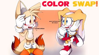 Tails and Cream Swap Colors  Tails x Cream Sonic Comic Dub Compilation [upl. by Carlstrom549]