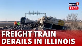 Freight Train Derails In Matteson Evacuation Of Residents Ordered  US News Live  N18G [upl. by Zebulen]