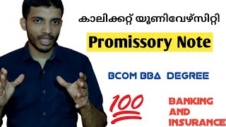 What is Promissory Note  BcomBBA Degree  Banking and Insurance  Calicut University [upl. by Gurango]