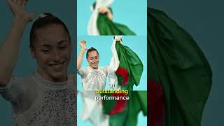 Algerian Teen Kaylia Nemour Makes History with Uneven Bars Olympic Gold paris2024 algeria gold [upl. by Nimaynib]