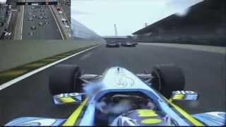 F1 Brazil 2004  Fernando Alonso Onboard Start  First Lap [upl. by Allanson721]