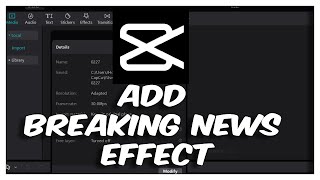 How To Add Breaking News Effect In Capcut PC [upl. by Winfield]