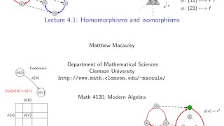 Visual Group Theory Lecture 41 Homomorphisms and isomorphisms [upl. by Meehar579]