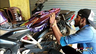 Pulsar 200 NS Modification 2019  Full Body Sticker wrapping  Modify Stickers [upl. by Akelam]