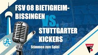 3 Spieltag Oberliga BW 2223 FSV 08 BietigheimBissingen  Stuttgarter Kickers Stimmen zum Spiel [upl. by Kemme]