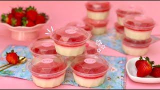 🥛🍓 ¿Buscas un POSTRE FÁCIL para VENDER 🍓 Postre en vaso SIN HORNO Receta de Panna cotta DELICIOSA [upl. by Soulier]