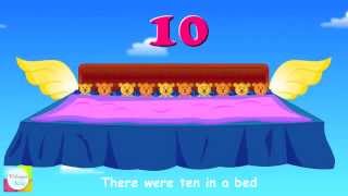 Ten In The Bed Nursery Rhyme With Lyrics  Animation Songs For Children [upl. by Dominga582]