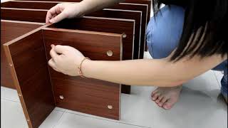 Simple Installation Step Multifunctional Wooden Shoes Rack Cabinet [upl. by Drucilla]