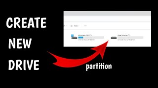 How To Create Partition In Windows 10 amp Windows 11  Create New Drive 2024 drive diskpartition [upl. by Udale]