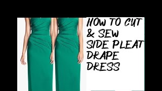 Two methods of sewing a side pleat drape dress How to cut and sew a dress AmazingSewingCorner [upl. by Hgiel899]